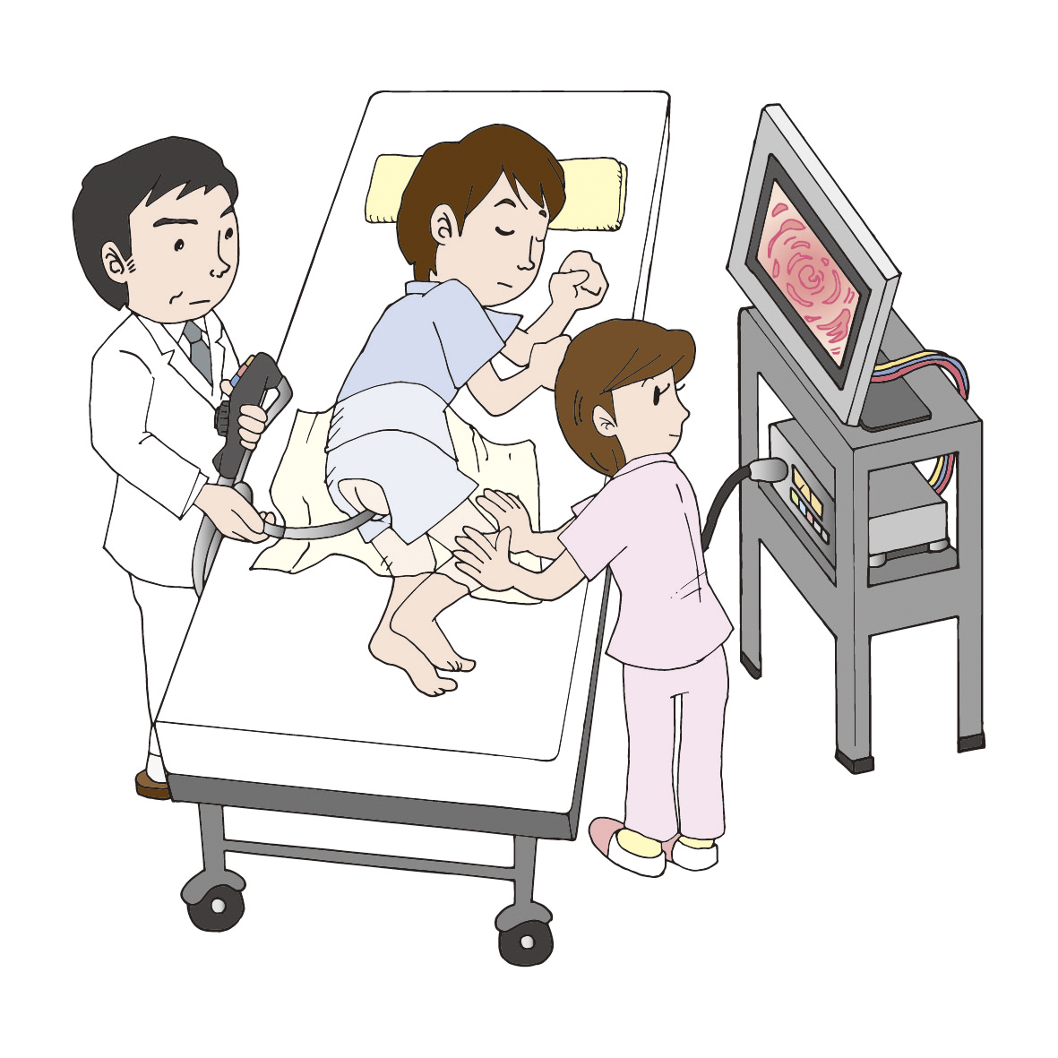 深夜の病院からの呼び出しは、大腸憩室からの出血でした